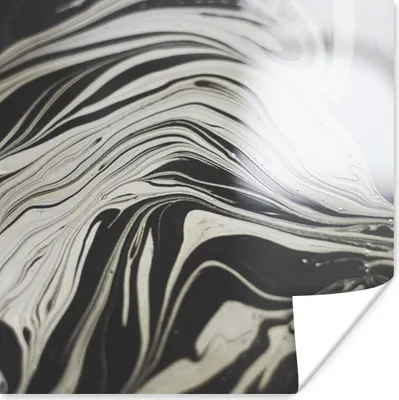 Produktbild von MuchoWow® Poster Marmor - Weiß - Schwarz 50x50 cm - Wohnzimmerdekoration