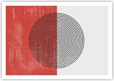 Produktbild von Poster - Poster ohne Rahmen - Abstraktion Weiß-Rot Kreise - 100x70 cm - Wand Bild - Wanddeko - Wandbilder - Kunstposter - Wandposter - Bilder - Kunstdruck - Wanddekoration - P2XAA100x70-4370