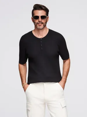 Obrázok produktu pre Ombre Clothing Pánske tričko s krátkym rukávom Spincit čierna S