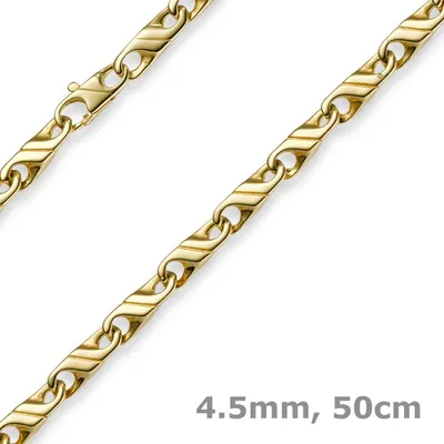 Produktbild von 4,5mm Viktoriakette Kette Collier aus 585 Gold Gelbgold 50cm Herren Goldkette