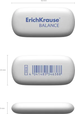 Produktbild von ErichKrause Balance, Thermoplastischer Gummi (TPR), Weiß, 50 mm, 23 mm, 9 mm, 16,7 g