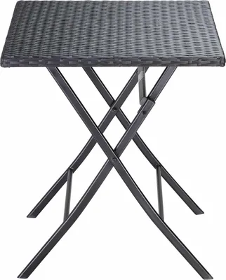 Obrázek produktu pro Skládací ratanový stůl, černý, 63x73cm, pro venkovní/vnitřní použití