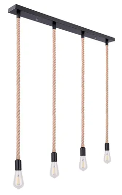 Produktbild von Globo Lighting Hängeleuchte Metall schwarz, braun, LxBxH: 1000x100x1500mm, exkl. 4x E27 60W 230V