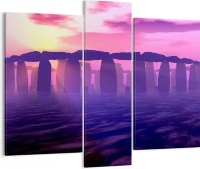 Produktbild von Bild auf Leinwand - Leinwandbild - Stonehenge Kreis Geheimnis Geschichte - 95x80cm - Wand Bild - Wanddeko - Leinwanddruck - Bilder - Kunstdruck - Leinwand bilder - Wandkunst - CB95x80-1244