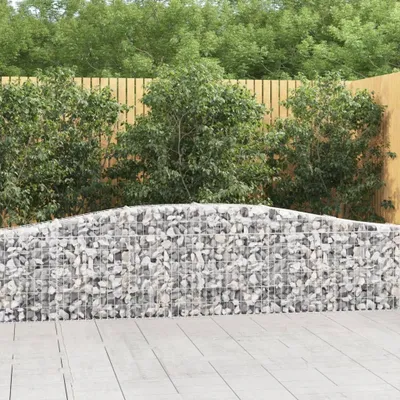 Produktbild von The Living Store Gabionen mit Hochbogen 10 Stk. 400x30x60/80 cm Verzinktes Eisen
