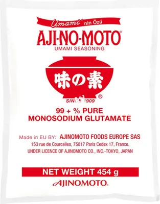 A product shot of a bag of Ajinomoto Umami Seasoning.