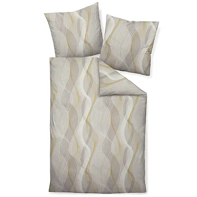 Produktbild von Janine Design Feinbiber Bettwäsche-Garnitur DAVOS 65141 Farbe atmosphäre antikmoos-08 Größe 155x200 + 80x80cm