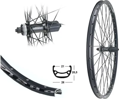 Produktbild von Bärwinkels Hinterrad 28 / 29 Zoll Disc Shimano M6000 schwarz CENTER LOCK 8,-9,-10 fach Laufrad