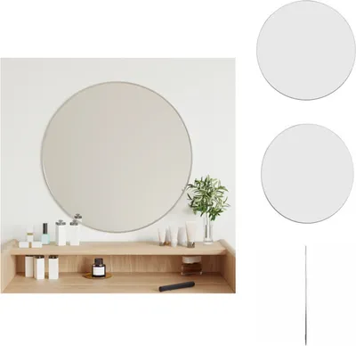 Image de vidaXL Miroir mural argenté Ø 60 cm rond - Miroir