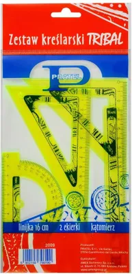 Obrázok produktu pre Kresliaca súprava s pravítkom (16 cm), uhlomermi a uhlomerom