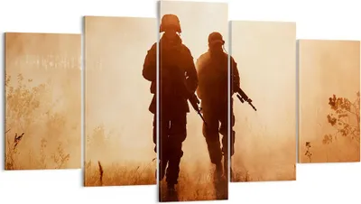 Produktbild von Bild auf Leinwand - Leinwandbild - Soldat Gewehr - 160x85cm - Wand Bild - Wanddeko - Wandbilder - Leinwanddruck - Bilder - Kunstdruck - Wanddekoration - Leinwand bilder - Wandkunst - EA160x85-4043