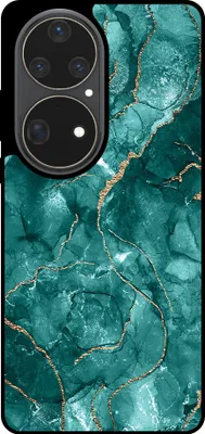 Produktbild von Smartphonica Phone Case Fit für Huawei P50 Pro mit Marmor-Druck - TPU zurück Abdeckung Fall Marmor-Design - Gold Grün