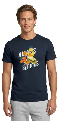 Produktbild von Spreadshirt Sesamstraße Always Serious Männer T-Shirt, S, Navy