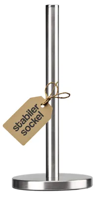 Image de Porte-rouleau de papier sur pied – Porte-rouleau de papier essuie-tout – Porte-rouleau de papier pour la cuisine – Porte-rouleau de papier essuie-tout – Grands rouleaux de papier – Porte-rouleau de papier sur pied – Couleur argent – 15 cm