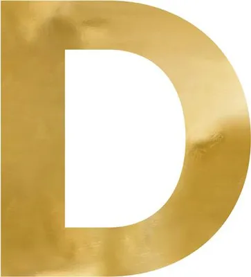 Produktbild von Spiegelbuchstabe „D“, gold, 55x60 cm
