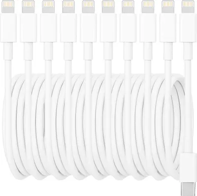 Produktbild von Ladekabel für iPhone Lightning 1M/2M – USB-A oder USB-C bis iPhone 14 – Typ-C zu Lightning 1 Meter / 10 Pack
