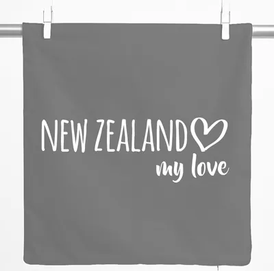 Produktbild von Huuraa Kissenbezug New Zealand my love 40x40cm Steel Grey Baumwolle Dekokissenbezug Geschenkidee