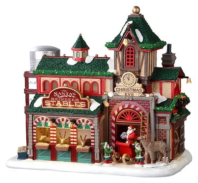 Productafbeelding van Santa'S Reindeer Stables B/O (4.5V) Kersthuisje LEMAX