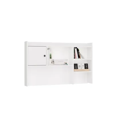 Produktbild von Schreibtischverlängerung 120 cm WEISS 1-türiges Bücherregal für Dokumente