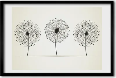 Produktbild von Bild 60x40 MDF-Rahmen, Wandkunst Löwenzahn