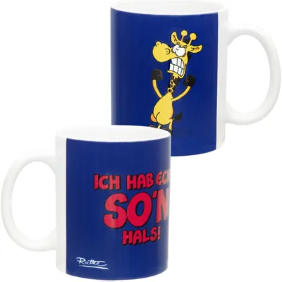 Produktbild von Ralph Ruthe Tasse - Ich hab echt so'n Hals! Kaffeetasse Becher Kaffeebecher aus Keramik 320 ml