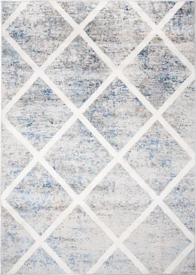 Image de Tapis VALLEY moderne à poils courts gris beige bleu salon 160 x 220 cm