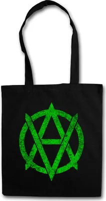 Produktbild von Urban Backwoods Vegananarchism Symbol, Stofftasche, Farbe: Schwarz