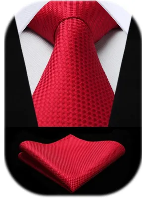 Productafbeelding van Herenset met stropdas en zakdoek, rood, klassiek, elegant