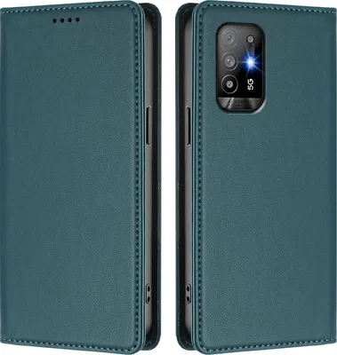 Produktbild von Handyhülle für Oppo A94 5G, Kunstleder Klapphülle Stoßfeste Magnetische Hülle mit Ständer Grün