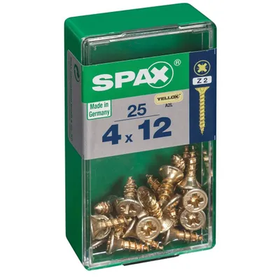 Image de Lot de 25 vis acier tête cylindrique bombée pozidriv SPAX, Diam.4 mm x L.12 mm