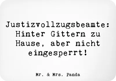 Produktbild von Mr. & Mrs. Panda magnet Spruch Justizvollzugsbeamte Freiheit - Weiß - Geschenk, Berufsleben, Beruf, kreative Geschenke, Berater, whiteboardmagnet, Vollzugsbeamte