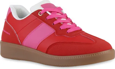 Produktbild von VAN HILL Damen Sneaker Low Schnürer Bequeme Freizeit Schnür-Schuhe 841516, Farbe: Rot, Größe: 38