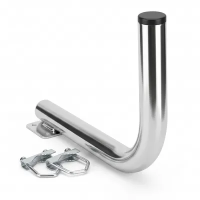 Obrázok produktu pre Extralink B300 BALCONY HANDLE WITH U-BOLTS M8 GÓRNY, Nerezová oceľ, Uhlový držiak, 10 kg, Kovová, Všeobecný použitie, Galvanizovaný povrch