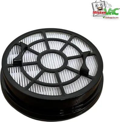 A close-up studio shot of a vacuum cleaner filter.