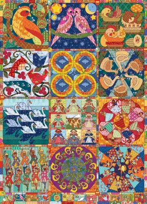 Produktbild von COBBLE HILL Puzzle Zwölf Tage (Weihnachtssteppich) 1000 Teile