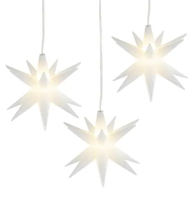 LED-Sterne 3er-Set, Ø10 cm, batteriebetrieben, Timer, Warmweiß