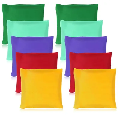 Cornhole-Säckchen, 10 Stück, bunt, 7x7 cm, Wurfspiel für Kinder
