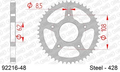 Produktbild von AFAM Kettenrad 92216-48 radseitig Hinten 0,86kg