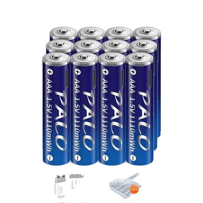 Image de Batterie lithium-ion, charge rapide, rechargeable par USB, 12 pièces de batterie