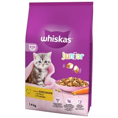Produktbild von Whiskas suché krmivo pre mačky Junior Chicken 1,4 kg