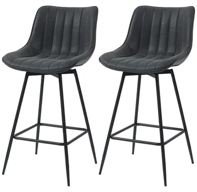 Productafbeelding van HOMCOM Barkrukken, set van 2, 68 cm, draaibare barkrukken met rugleuning