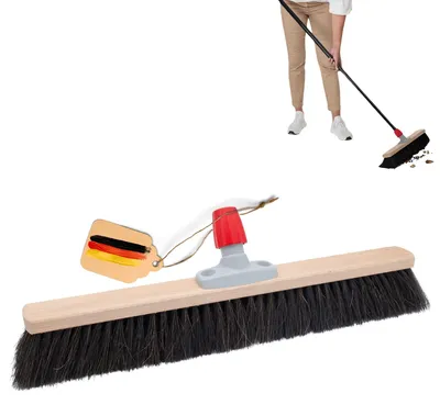 Produktbild von Novaliv Saalbesen Naturhaar 40 cm Besenkopf I Besen ohne Stiel I Rosshaar schwarz I Weich I fein I Großraumbesen Kehrbesen Zimmerbesen Hofbesen