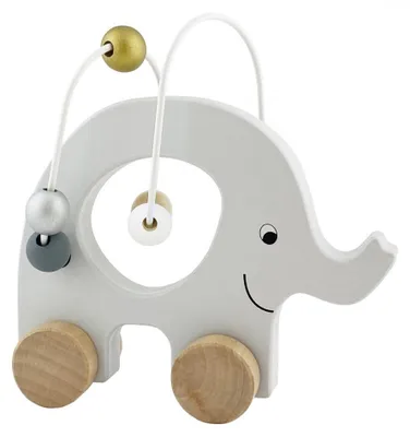 Image de Jabadabado - Jouet à pousser éléphant avec boucle motrice / argent