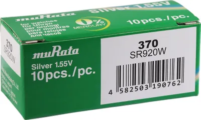 Produktbild von MURATA Knopfzellen, 0% Quecksilber , VE 10 Stk - 315-399
