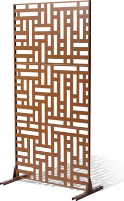 Obrázok produktu pre Kovová ochrana súkromia 47" x 76" Vonkajšie ochrany súkromia a panely Hnedá