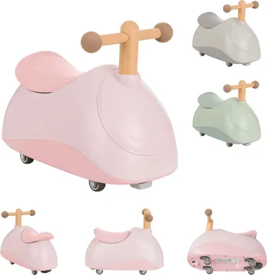 Produktbild von Kikkaboo Rutschfahrzeug Sizzy 4 Räder Griff aus Buchenholz ab 1 Jahr Kunststoff rosa