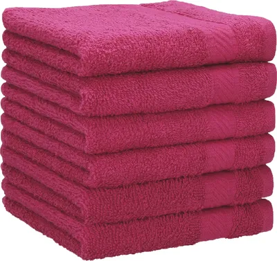Produktbild von Betz 6 Stück Duschtücher 70x140 cm PALERMO 100% Baumwolle Farbe: cranberry