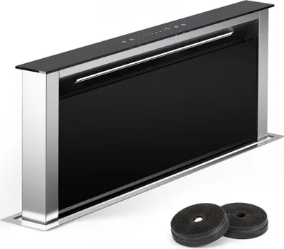 Produktbild von Klarstein Downdraft-Dunstabzugshaube 75cm, Versenkbare Dunstabzugshaube Abluft/Umluft für die Küche, Leise Umluft-Abzugshaube ohne Rohr, 576m³/h Luftstrom, LED-Beleuchtung & Touch-Bedienfeld