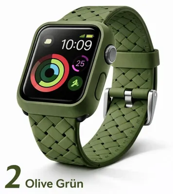 Produktbild von Apple Watch Silikon Armband + Case Bumper Hülle - Für Apple Watch 45 mm, 2# Olive