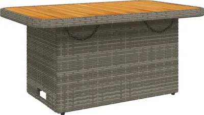 Produktbild von vidaXL Gartentisch Grau 90x55x71 cm Poly Rattan und Akazienholz